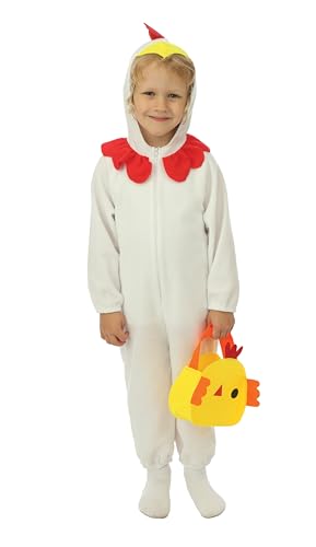 P' CLOWN - Osterkostüm für Kinder - Hasenkostüm - Küken - Uni - perfekt für Ostern, Geburtstage, Karneval, Cosplay (Küken-Kostüm, 3-4 Jahre) von p'tit clown