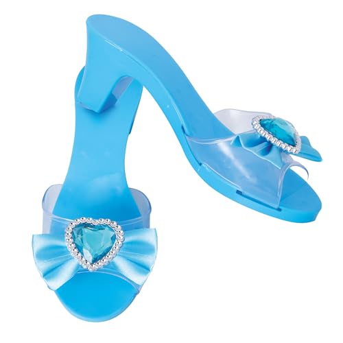 P'TIT CLOWN - 10034 - Kinder-Prinzessinnenschuhe - Mules mit Absätzen für Mädchen 5 cm - Karnevals-, Geburtstags-, Weihnachts-, Neujahrskostüme - Einheitsgröße - Blau von p'tit clown