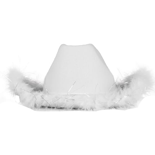 P'TIT CLOWN - 21302 - Cowgirl-Filzhut mit glänzenden Federn - Glimmer-Cowboyhut für Damen - Western-Look, Country, Far West, Rodeo, Festival, Karneval, EVJF, Halloween, Party - Erwachsene - Weiß P'TIT CLOWN - 21302 - Cowgirl-Filzhut mit glänzenden Federn - Glimmer-Cowboyhut für Damen - Western-Look, Country, Far West, Rodeo, Festival, Karneval, EVJF, Halloween, Party - Erwachsene - Weiß von p'tit clown