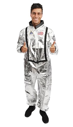 P'TIT CLOWN - Astronautenkostüm - Kostüm für Erwachsene - Perfekt für Karneval, Cosplay, Halloween, Kostümpartys und Motto-Events - Bequem und realistisch - Polyester - Grau (Herren, XS) von p'tit clown