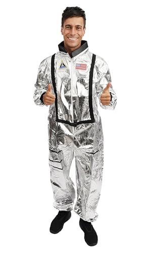 P'TIT CLOWN - Astronautenkostüm - Kostüm für Erwachsene - Perfekt für Karneval, Cosplay, Halloween, Kostümpartys und Motto-Events - Bequem und realistisch - Polyester - Grau (Herren, XXL) von p'tit clown