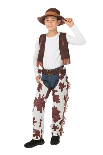 P'TIT CLOWN - Cowboy Kostüm Kind - Cow girl, Cow boy - Perfekt für Karneval, Geburtstag, Cosplay, Kostümfeste und Veranstaltungen mit Western-, Wildwest-Thema - Polyester (Jungen, 3-4 ans) von p'tit clown