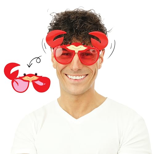 P'TIT CLOWN Fantasie-Brille – Lustige Partybrille – Erwachsene – Perfekt für Kostüm, Karneval, Cosplay, Cocktailabend, tropische Party – Kunststoff (Krabbenbrille) von p'tit clown