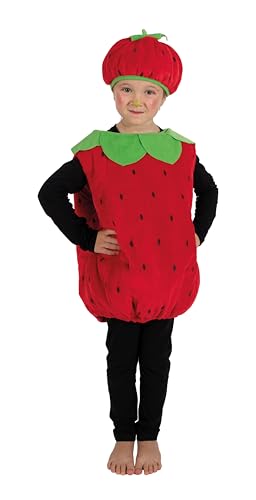 P'TIT CLOWN - Kinderkostüm – Erdbeer-Kostüm – bezaubernd und lustig – ideal für Karneval, Kostümpartys, Shows, Geburtstage, Halloween, Themenabende – leicht zu tragen (3-4 Jahre) von p'tit clown