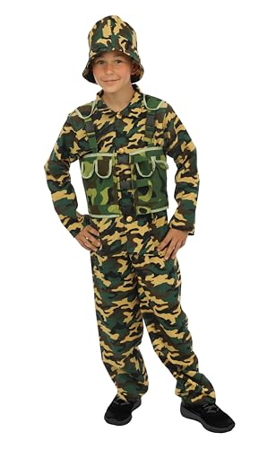 P'TIT CLOWN - Soldatenkostüm für Kinder – Militär-Kostüm, perfekt für Karneval, Kostümpartys und Themenveranstaltungen (5-6 Jahre) von p'tit clown