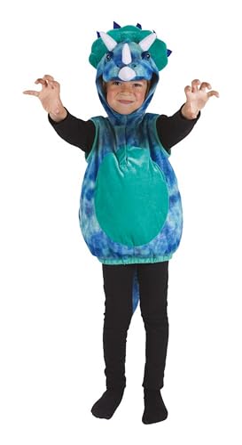 P'TIT CLOWN - Tierkostüm Kind - Mädchen, Jungen - Karnevalskostüm, Kostümpartys, Shows, Geburtstage, Halloween, Mottopartys - Leicht zu tragen (Triceratops, 5-6 Jahre) von p'tit clown