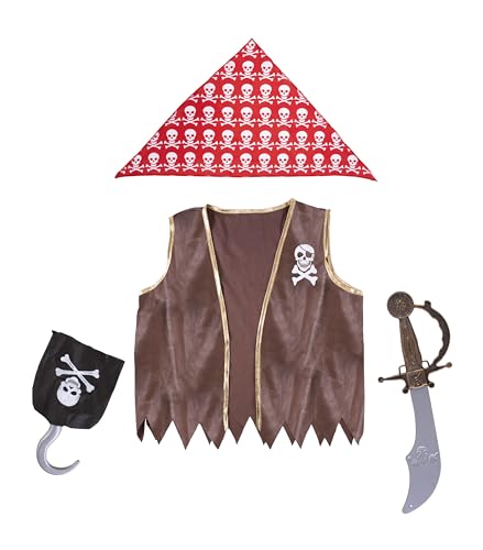 PtitClown - Set Accessoires de Pirate Enfant Taille Unique - PtitClown - Marron Foncé von p'tit clown