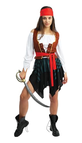 p'tit clown - 23770 - Piratenkostüm Frau - Kostüm für Erwachsene - Perfekt für Karneval, Kostümpartys und Motto-Events - Realistisch und leicht zu tragen - Polyester p'tit clown - 23770 - Piratenkostüm Frau - Kostüm für Erwachsene - Perfekt für Karneval, Kostümpartys und Motto-Events - Realistisch und leicht zu tragen - Polyester von p'tit clown
