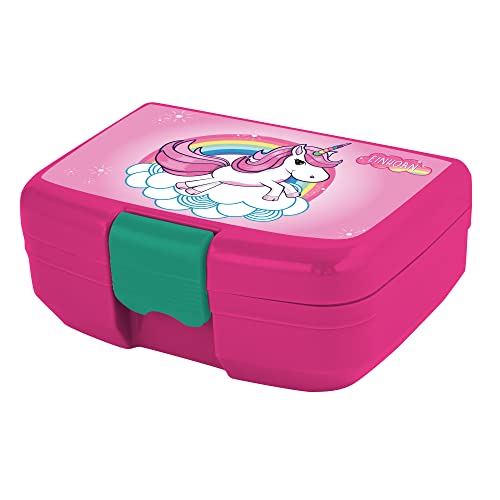 p:os Einhorn Brotdose für Kinder mit einem Fach, Lunchbox in Pink aus Kunststoff mit Clip-Verschluss, Vesperdose für Kindergarten, Schule und Freizeit p:os Einhorn Brotdose für Kinder mit einem Fach, Lunchbox in Pink aus Kunststoff mit Clip-Verschluss, Vesperdose für Kindergarten, Schule und Freizeit von p:os