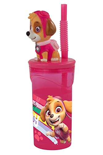 P:os 30129049 PAW Patrol - Trink-Becher mit Strohhalm im beliebten Paw Patrol-Design, inkl. 3D-Figur Skye auf dem Deckel, Fassungsvermögen ca. 360 ml, Trinkgefäß für Kinder aus Kunststoff P:os 30129049 PAW Patrol - Trink-Becher mit Strohhalm im beliebten Paw Patrol-Design, inkl. 3D-Figur Skye auf dem Deckel, Fassungsvermögen ca. 360 ml, Trinkgefäß für Kinder aus Kunststoff von p:os