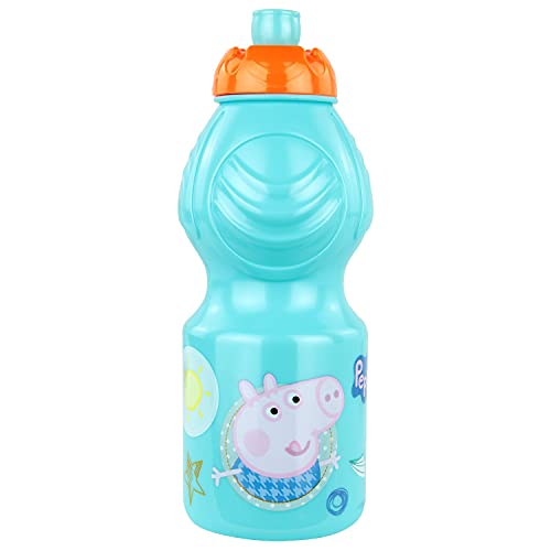 P:os 30693 - Trinkflasche für Jungen und Mädchen, ca. 400 ml, mit Peppa Wutz Motiv und Sportverschluss, aus Kunststoff, bpa- und phthalatfrei P:os 30693 - Trinkflasche für Jungen und Mädchen, ca. 400 ml, mit Peppa Wutz Motiv und Sportverschluss, aus Kunststoff, bpa- und phthalatfrei von p:os