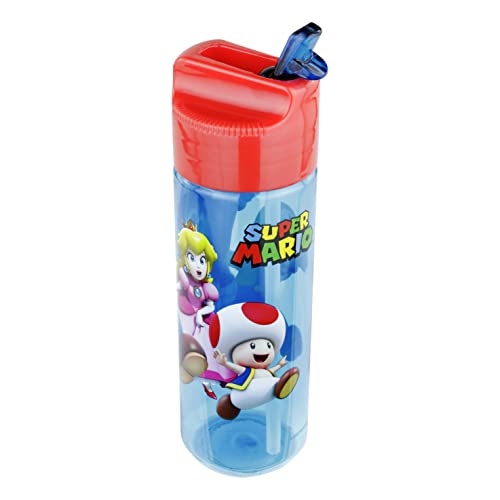 POS 33165 - Trinkflasche mit Super Mario Motiv, aus Kunststoff, bpa- und phthalatfrei, Fassungsvermögen circa 540 ml, ideal für Unterwegs, Kindergarten und Sport, für Jungen und Mädchen POS 33165 - Trinkflasche mit Super Mario Motiv, aus Kunststoff, bpa- und phthalatfrei, Fassungsvermögen circa 540 ml, ideal für Unterwegs, Kindergarten und Sport, für Jungen und Mädchen von p:os