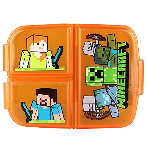 p:os p:os Minecraft Brotdose für Kinder mit 3 Fächern, Lunchbox aus Kunststoff mit Clip-Verschlüssen, Vesperdose für Kindergarten, Schule und Freizeit p:os p:os Minecraft Brotdose für Kinder mit 3 Fächern, Lunchbox aus Kunststoff mit Clip-Verschlüssen, Vesperdose für Kindergarten, Schule und Freizeit von p:os