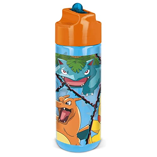 P:os 34248 - Pokémon Trinkflasche für Kinder, transparente Flasche mit integriertem Strohhalm zum Hochklappen, ca. 540 ml, aus Kunststoff, bpa- und phthalatfrei P:os 34248 - Pokémon Trinkflasche für Kinder, transparente Flasche mit integriertem Strohhalm zum Hochklappen, ca. 540 ml, aus Kunststoff, bpa- und phthalatfrei von p:os