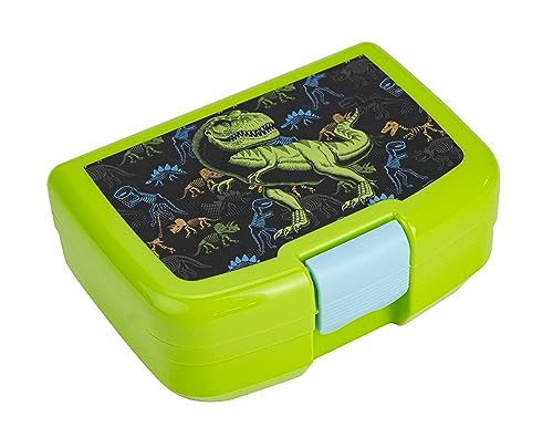 P:os 35298 - Cool Kids Brotdose für Kinder mit Dino-Motiv, Lunchbox aus Kunststoff mit einem Fach und Clipverschluss, Vesperdose für Kindergarten, Schule und Freizeit P:os 35298 - Cool Kids Brotdose für Kinder mit Dino-Motiv, Lunchbox aus Kunststoff mit einem Fach und Clipverschluss, Vesperdose für Kindergarten, Schule und Freizeit von p:os