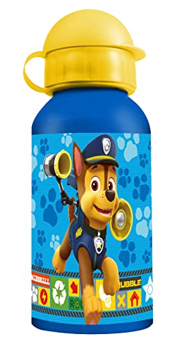 P:os 25290 - Trinkflasche für Kinder aus Aluminium, ca. 400 ml, mit Paw Patrol Motiv und goßer Füllöffnung, bpa- und phthalatfrei von p:os