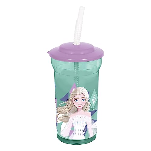 p:os 35454 - Frozen Die Eiskönigin 2 - Trinkbecher für Kinder mit integriertem Strohhalm und Deckel, Trinkgefäß mit ca. 460 ml Fassungsvermögen, ideal für kalte Getränke, Lila p:os 35454 - Frozen Die Eiskönigin 2 - Trinkbecher für Kinder mit integriertem Strohhalm und Deckel, Trinkgefäß mit ca. 460 ml Fassungsvermögen, ideal für kalte Getränke, Lila von p:os
