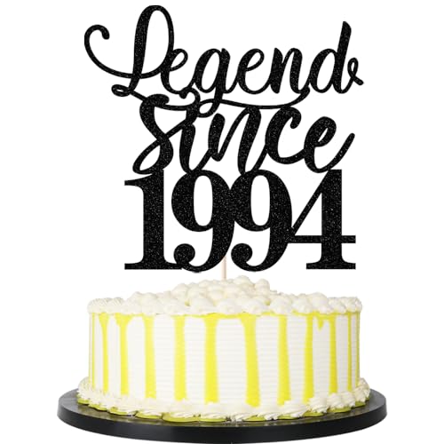 PALASASA Tortenaufsatz mit Glitzer, Motiv: Legende seit 1994, 30. Geburtstag, Happy Birthday, für Männer und Frauen, Cheer 30 Jahre, handgefertigte Kuchendekoration (1994) von palasasa
