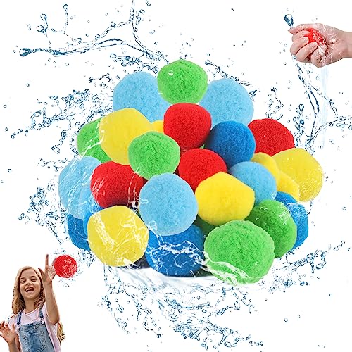panemy Softball Wasserbomben, 30 Stück Wasserschlacht Bälle, Baumwoll Wasserbomben, Splash Balls Set, Splash Wasserbomben, Wasserbomben Splash Bälle, Water Balloon für Kinder Erwachsene Wasserspaß panemy Softball Wasserbomben, 30 Stück Wasserschlacht Bälle, Baumwoll Wasserbomben, Splash Balls Set, Splash Wasserbomben, Wasserbomben Splash Bälle, Water Balloon für Kinder Erwachsene Wasserspaß von panemy