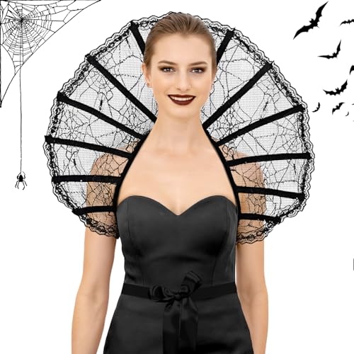 panemy Spitzenkragen Feder, Gothic Umschlagtücher Umhänge, Halloween Spinnennetz Umhang, Vampir Umhang, Geeignet für Halloween, Karneval, Cosplay, Maskerade, Bühnenshow panemy Spitzenkragen Feder, Gothic Umschlagtücher Umhänge, Halloween Spinnennetz Umhang, Vampir Umhang, Geeignet für Halloween, Karneval, Cosplay, Maskerade, Bühnenshow von panemy