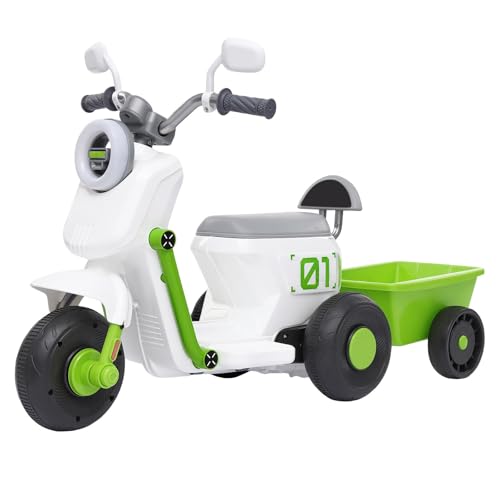 Elektro Motorrad Kinder Electric Motorcycle für Kinder ab 2 Jahren Elektro Motorrad bis 50 kg Tragfähigkeit mit 6V Batterie für Pitbike Dirtbike und Gärten (Weiß) von panfudongk