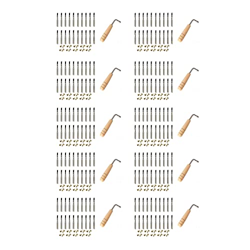 panjin 200 Stück Stimmnägel und 200 Stück Nieten, mit Stimmschlüssel in L-Form von panjin