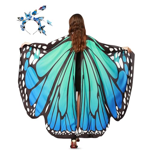 panthem Karnevalskostüm Damen Schmetterling Umhang für Fasching mit Haarreif, Schmetterlingsflügel Schmetterlinge Flügel Schal Karneval Kostüm Erwachsene Poncho für Halloween Cosplay Party panthem Karnevalskostüm Damen Schmetterling Umhang für Fasching mit Haarreif, Schmetterlingsflügel Schmetterlinge Flügel Schal Karneval Kostüm Erwachsene Poncho für Halloween Cosplay Party von panthem