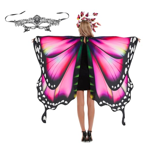 panthem Karnevalskostüm Damen Schmetterling Umhang für Fasching mit Haarreif, Schmetterlingsflügel Schmetterlinge Flügel Schal Karneval Kostüm Erwachsene Poncho für Halloween Cosplay Party panthem Karnevalskostüm Damen Schmetterling Umhang für Fasching mit Haarreif, Schmetterlingsflügel Schmetterlinge Flügel Schal Karneval Kostüm Erwachsene Poncho für Halloween Cosplay Party von panthem