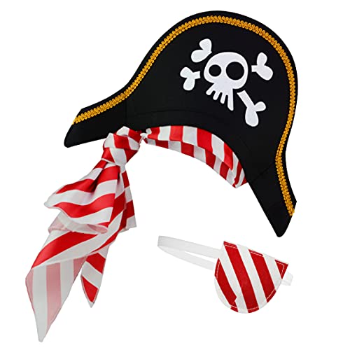 Piratenhut Augenklappe für Kinder und Jugendliche Karibik Kapitän Kostüm von papapanda