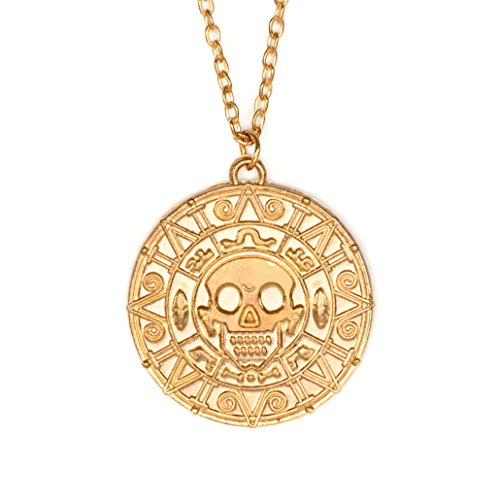 papapanda Piraten Halskette mit Azteken Münze von Fluch der Karibik Kette aus Legierung Gold von papapanda