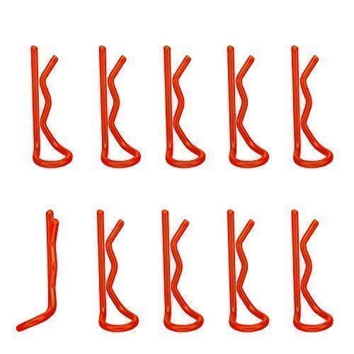 Karosserie Klammern Clips 27 mm neon orange für RC Car 1:8 10 STK partCore 310036 von partCore