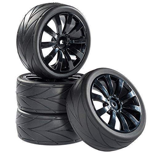 Straßenmodell Reifen Felgenset V-Grip 10 Speichen schwarz 1:10 RC Car partCore 321001 von partCore
