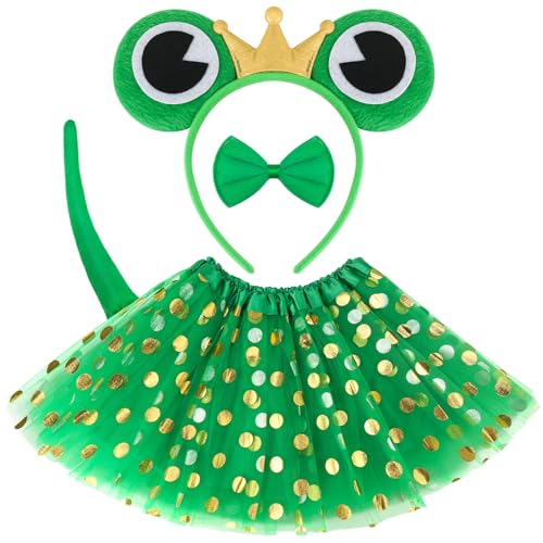 patinadrift 4 Stück Frosch Kostüm Set,Froschkostüm Kinder mit Frosch Stirnband Fliege Schwanz Tutu,Froschkönig Haarreifen Accessoire,Tierkostüm Kinder Set für Karneval Fasching patinadrift 4 Stück Frosch Kostüm Set,Froschkostüm Kinder mit Frosch Stirnband Fliege Schwanz Tutu,Froschkönig Haarreifen Accessoire,Tierkostüm Kinder Set für Karneval Fasching von patinadrift