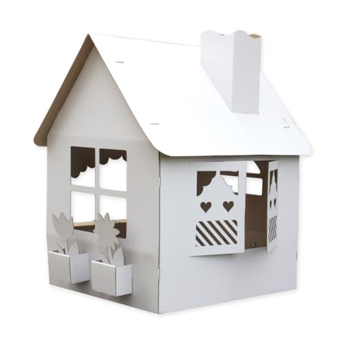 Paxit - Spielhaus Kinder Indoor 1 Stück, Höhe 147 cm, Ökologisch Papphaus für Kinder, Sicher Spielhaus Pappe, Papphaus für Kinder zum Bemalen, Einfach zu Montieren Haus für Kinder Paxit - Spielhaus Kinder Indoor 1 Stück, Höhe 147 cm, Ökologisch Papphaus für Kinder, Sicher Spielhaus Pappe, Papphaus für Kinder zum Bemalen, Einfach zu Montieren Haus für Kinder von paxit.pl