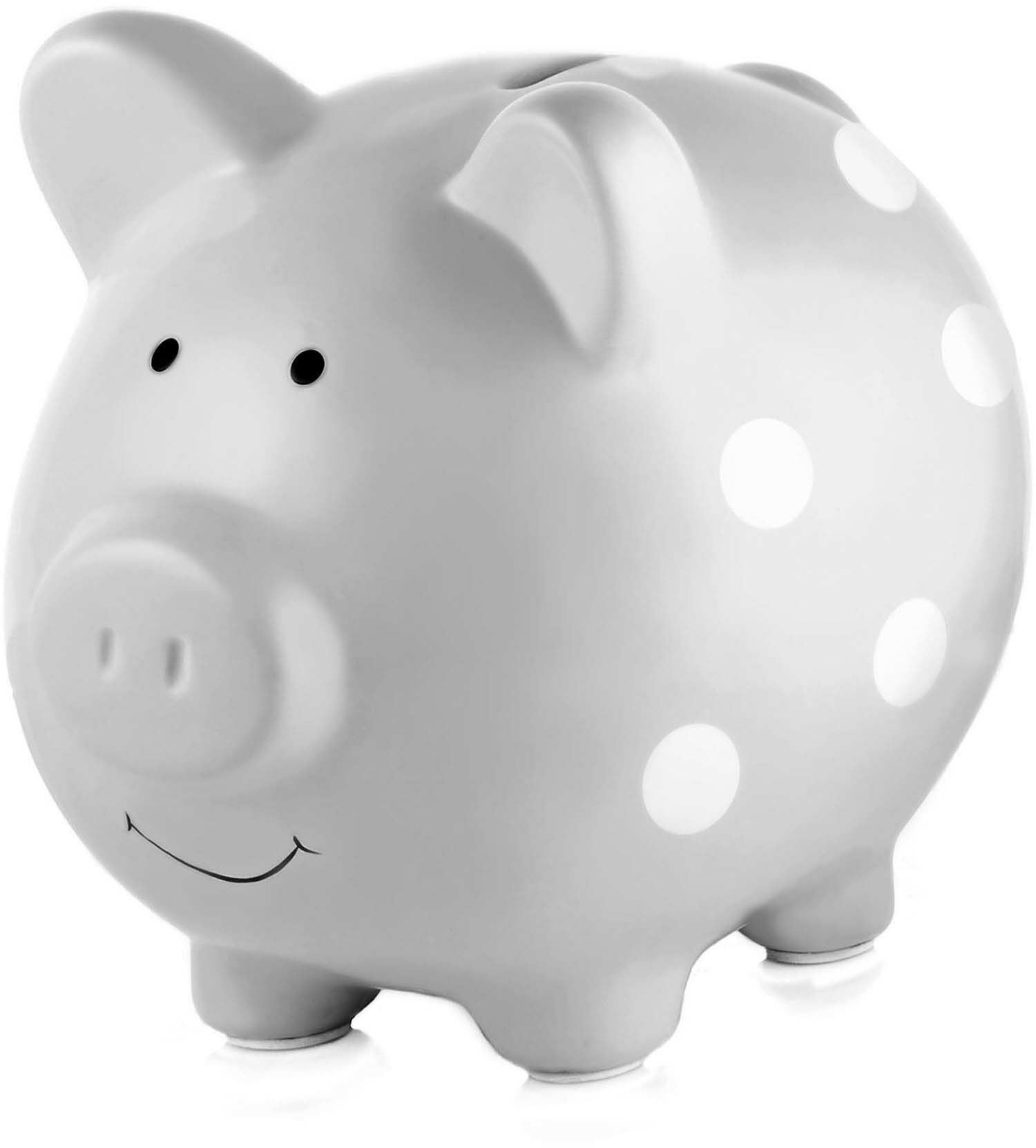 Pearhead Sparschwein Medium, Polka Dot Gray Pearhead Sparschwein Medium, Polka Dot Gray von Pearhead