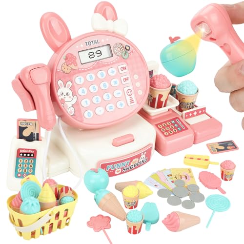 Kasse Kaufladen Kinder mit Scanner und Sound, Kinderkasse mit Rechnerfunktion, Spielkasse Kinder, Spielzeug Kasse, Elektronische Supermarkt Spielzeug Geschenk für Mädchen Jungen ab 3 Jahren Kasse Kaufladen Kinder mit Scanner und Sound, Kinderkasse mit Rechnerfunktion, Spielkasse Kinder, Spielzeug Kasse, Elektronische Supermarkt Spielzeug Geschenk für Mädchen Jungen ab 3 Jahren von peccera