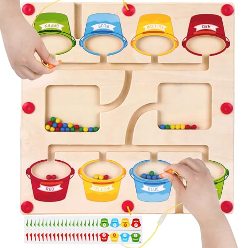 peccera Magnetspiel Labyrinth, Montessori Spielzeug ab 3 Jahre - Magnetisches Labyrinth Spielzeug für 2 Personen, Magnetspiel, Holzspielzeug, Kinderspielzeug, Lernen von Farben und Zahlen peccera Magnetspiel Labyrinth, Montessori Spielzeug ab 3 Jahre - Magnetisches Labyrinth Spielzeug für 2 Personen, Magnetspiel, Holzspielzeug, Kinderspielzeug, Lernen von Farben und Zahlen von peccera