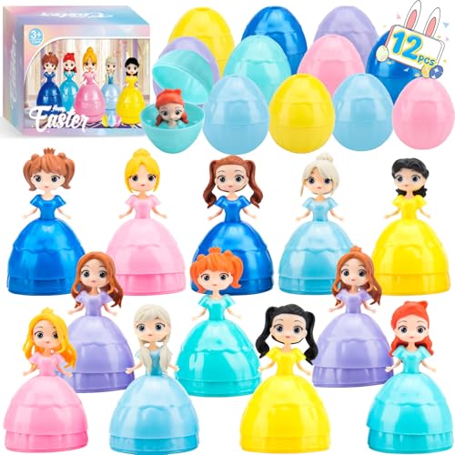 Ostergeschenke für Kinder, 12 Stück Ostereier gefüllt mit Prinzessinnen-Spielzeug für Mädchen, Ostereier Perfekt für Osterkörbchen, Deko für Party, Klassenzimmer & Osteranreize Perfekte Partygeschenke Ostergeschenke für Kinder, 12 Stück Ostereier gefüllt mit Prinzessinnen-Spielzeug für Mädchen, Ostereier Perfekt für Osterkörbchen, Deko für Party, Klassenzimmer & Osteranreize Perfekte Partygeschenke von peiranup