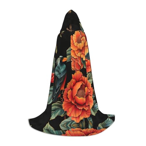 peiyeety Blumen- und Vogeldruck-Kapuzenumhänge für Teenager mit Kapuze, Halloween-Weihnachtsumhang peiyeety Blumen- und Vogeldruck-Kapuzenumhänge für Teenager mit Kapuze, Halloween-Weihnachtsumhang von peiyeety