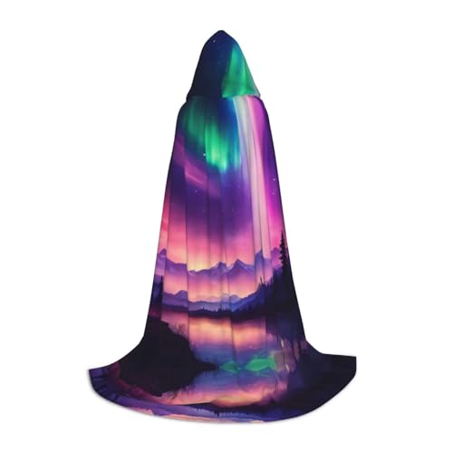 peiyeety Dark Northern Lightsprinting Kapuzenumhänge für Teenager Kapuzenumhang Halloween Weihnachtsumhang von peiyeety