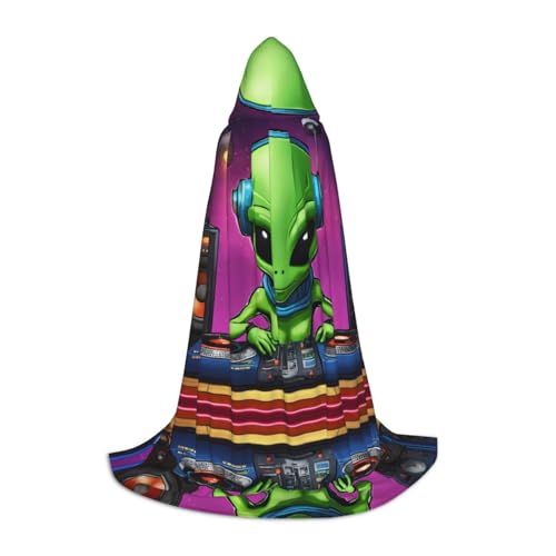 peiyeety Grüner Alienprinting Kapuzenumhang für Teenager Kapuzenumhang Halloween Weihnachtsumhang von peiyeety