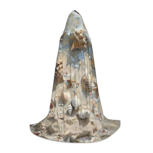 peiyeety Muscheln Sandprinting Kapuzenumhänge für Teenager Kapuzenumhang Halloween Weihnachtsumhang von peiyeety