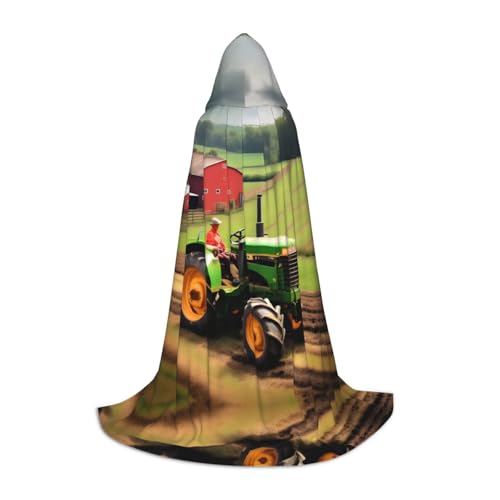 peiyeety Traktor Farm Patternprinting Kapuzenumhänge für Teenager Kapuzenumhang Halloween Weihnachtsumhang von peiyeety