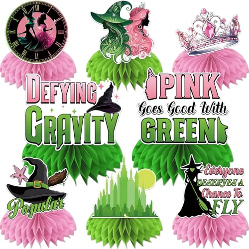 Hexen-Themenparty-Dekorationen, 8 Stück, rosa und grün, Partydekoration mit Wabenmuster, Partyzubehör, Film-Geburtstagsparty-Dekorationen für Kinder Hexen-Themenparty-Dekorationen, 8 Stück, rosa und grün, Partydekoration mit Wabenmuster, Partyzubehör, Film-Geburtstagsparty-Dekorationen für Kinder von pekeng