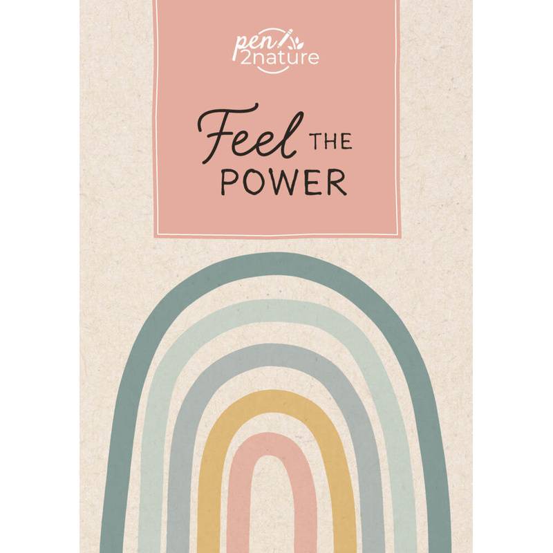 Feel The Power - Nachhaltiges Notizbuch in A5 mit Hardcover und Regenbogen-Motiv von pen2nature
