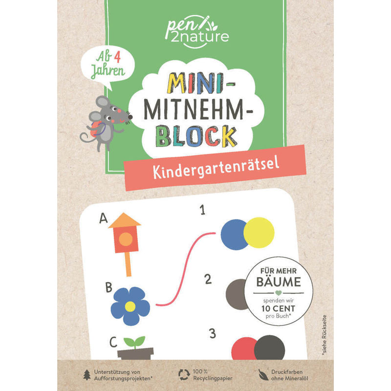 Mini-Mitnehm-Block Kindergartenrätsel von pen2nature