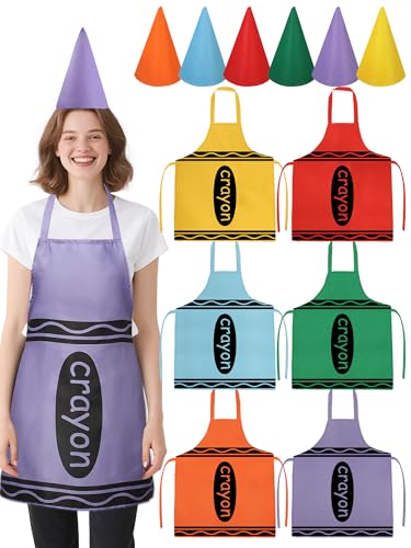 peony man 6-teiliges Halloween-Kostüm-Set, Farbstifte, Schürze, Kostüm, bunte Buntstifte, Schürze und lustige Zwergen-Kegel, Hüte, für Kostüme, Halloween, Cosplay von peony man