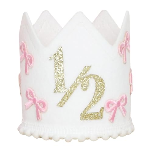 perfk 1/2 Geburtstagskronhut 6 Monate Geburtstagdekorationen Dekorative Accessoires Bow Girls für Kuchen Smash Little Princess Crown, Golden perfk 1/2 Geburtstagskronhut 6 Monate Geburtstagdekorationen Dekorative Accessoires Bow Girls für Kuchen Smash Little Princess Crown, Golden von perfk