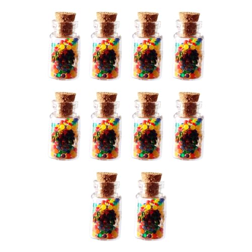 perfk 1:12 Puppenhaus-Miniatur-Glasgefäße mit Süßigkeiten, aufklappbares Küchenzubehör, Puppenhaus-Lebensmittelspielzeug, Regenbogen von perfk
