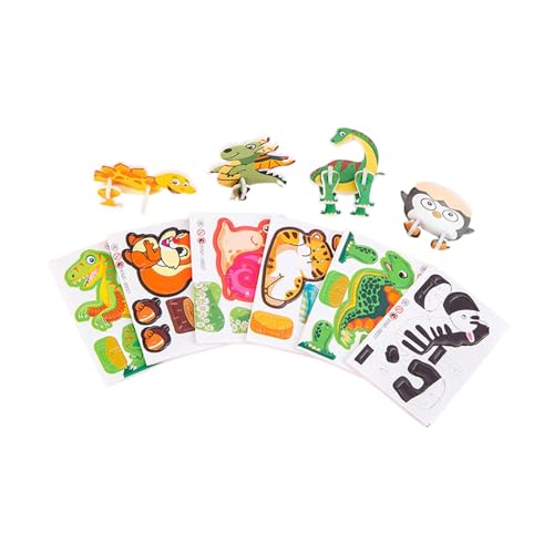 perfk 10-teiliges DIY-3D-Puzzle, Form-Matching-Puzzle, Stammspielzeug Montessori-Kreativitätsphantasie für Babys, Partyspielzeug für Kinder im Vorschulalter von perfk